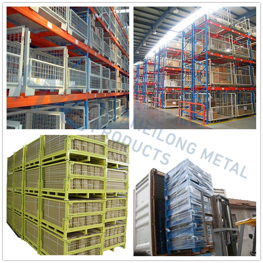 Hml Powder Coating Warehouse Forklift Metal Stillages Gitterbox for Sale