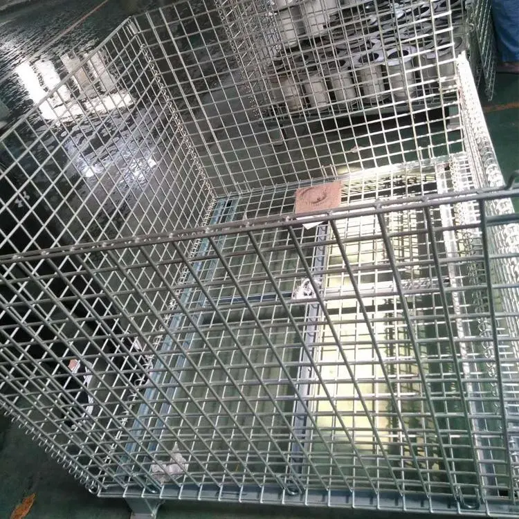 Industrial Folding Rolling Metal Steel Wire Mesh Warehouse Storage Cage