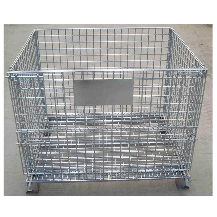 China Welded Transport Wire Mesh Pallet Cage with Pallet