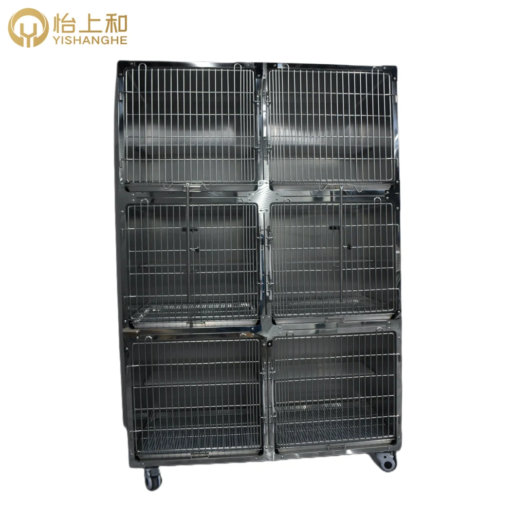 Dog Stainless Steel 304 Cage Pallet S M Factory Price Veterinary Cages with Glass Door