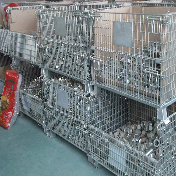 China Welded Transport Wire Mesh Pallet Cage with Pallet