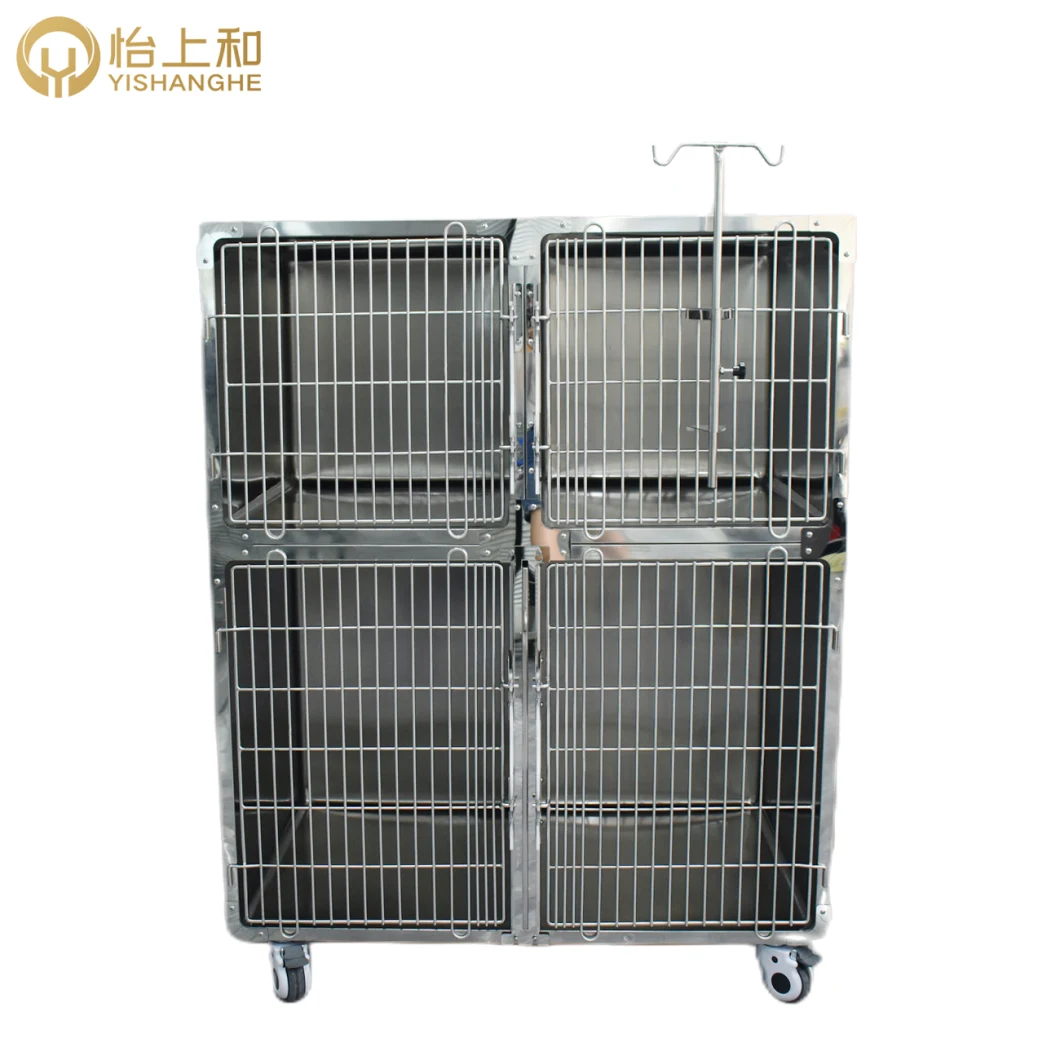 Dog Stainless Steel 304 Cage Pallet S M Factory Price Veterinary Cages with Glass Door